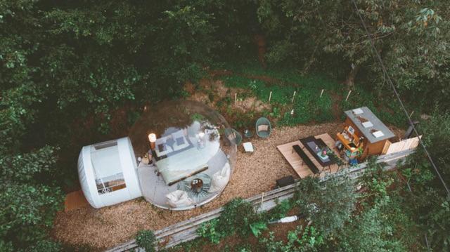 Living Timeless- Bubble Tent Elzach Inklusive Hot Tube Badefass- Schlafen Unterm Sternenhimmel Kültér fotó
